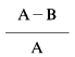 Formula - A subtract B divide by A