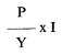 Formula - (P divide by Y) multiply by I