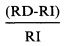 Formula - (RD minus RI) divided by RI