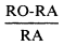 Formula - (RO minus RA) divided by RA