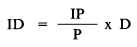 Formula - ID equals (IP divided by P) multiplied by D