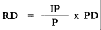 Formula - RD equals (IP divided by P) multiplied by PD
