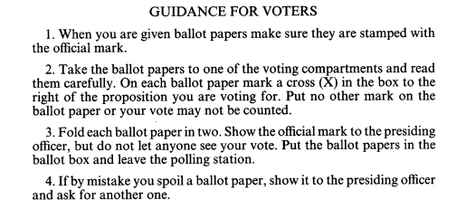 FORM OF GUIDANCE FOR VOTERS: REFERENDUM IN SCOTLAND