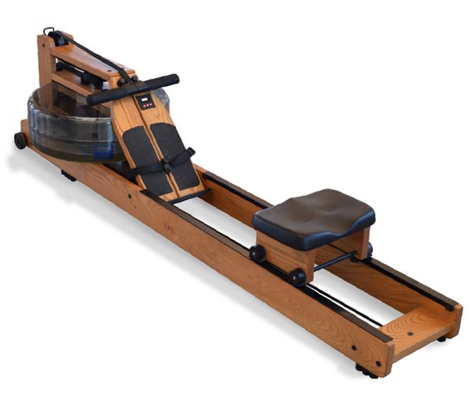 A rowing machine with a black seat

Description automatically generated