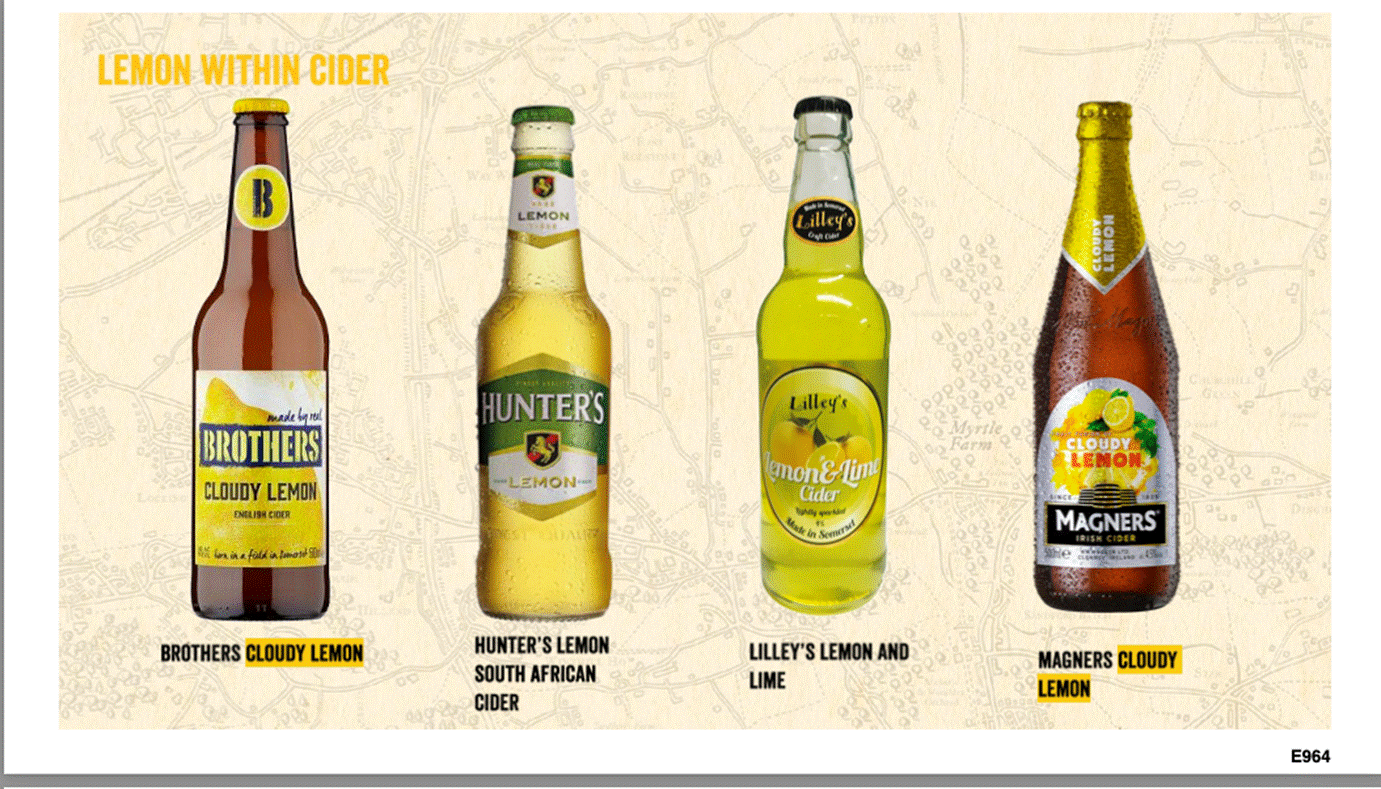 A group of bottles of cider

Description automatically generated