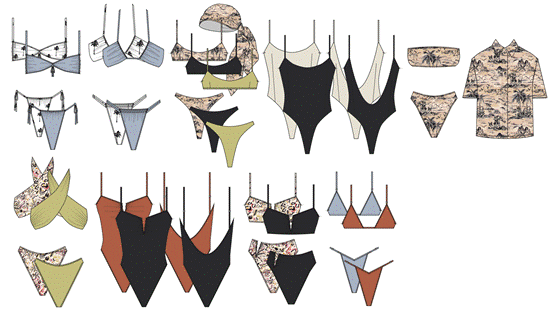 A collection of different types of swimsuits
AI-generated content may be incorrect.