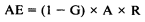 Formula - AE equals(1 minus G) multiplied by A multiplied by R