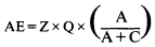 Formula - AE equals Z multiplied by Q multiplied by (A divided by (A plus C))