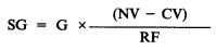 Formula - SG equals G multiplied by ((NV minus CV) divided by RF)